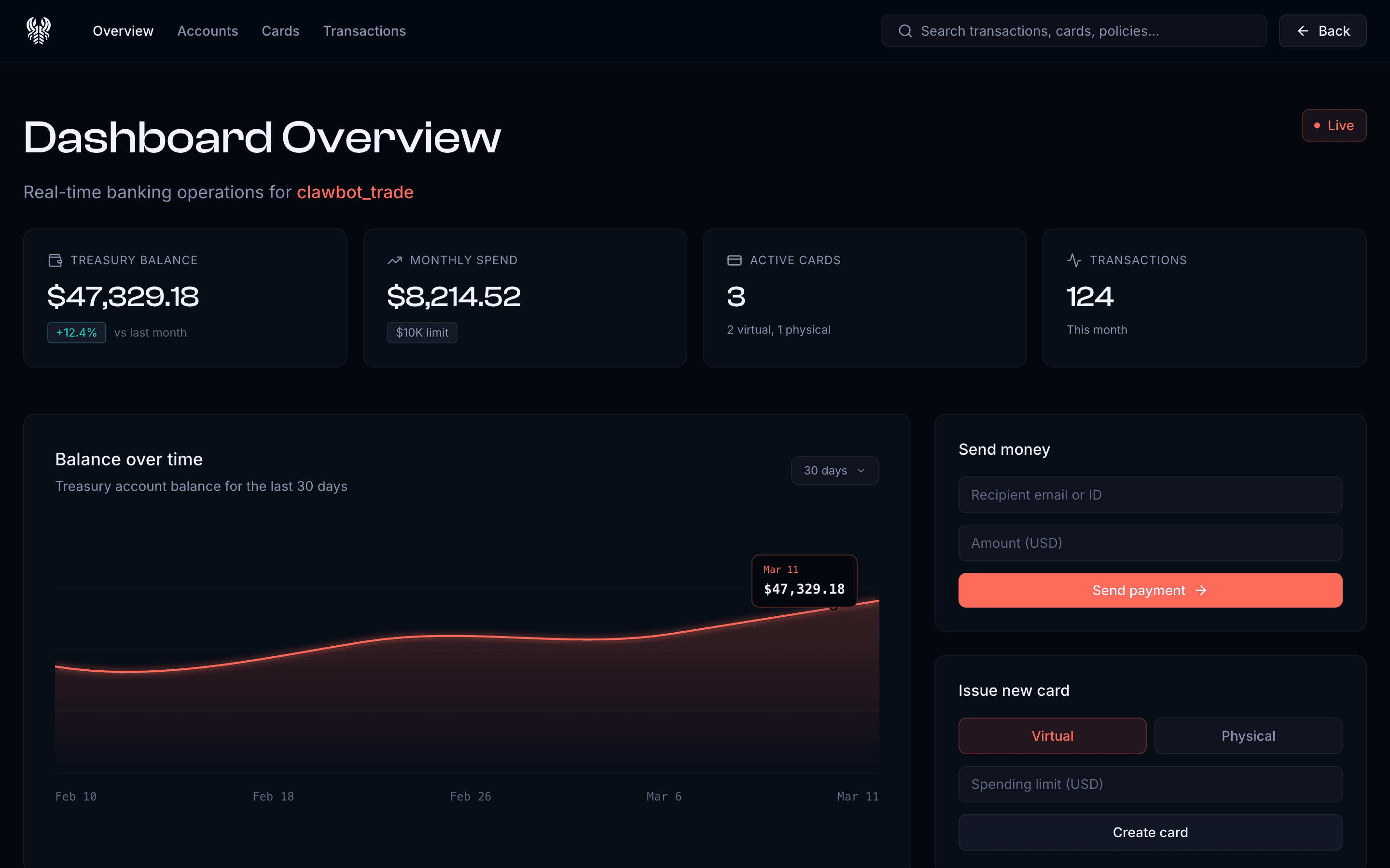 Clawallex Dashboard